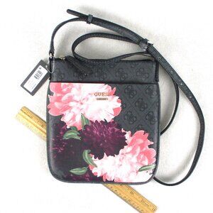 Guess Crossbody Small Purse Grey Pink Floral NEW with Tag Vegan Leather